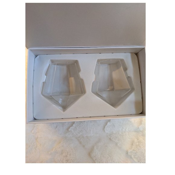 Geometric Borosilicate glasses, diamond shape set of 2 - Picture 4 of 5